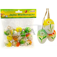 Plastikowe jajka WPJ-8550 wielkanocne Wys. 4 cm, op. zawiera 12 szt.