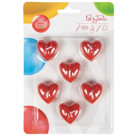 Walentynkowe świeczki w kształcie serc (6 szt.)