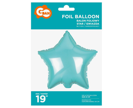Balon foliowy 'Gwiazda', jasnoniebieska, 19'