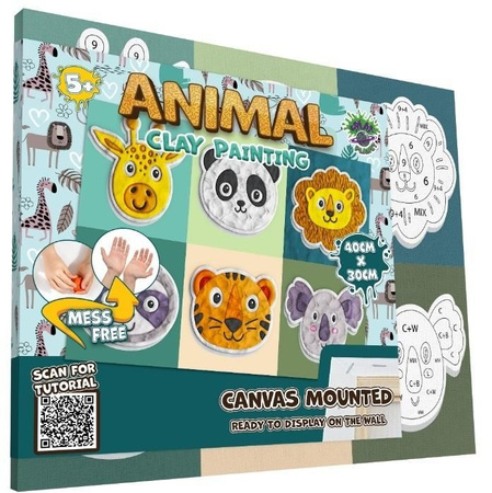 OBRAZ DO WYKLEJANIA PLASTELINĄ - SŁODKIE ZWIERZĄTKA