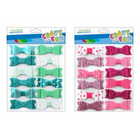 CF OZDOBA DEKORACJA MATERIAŁOWA KOKARDA SPRZYL 12SZT 2 kolory mix