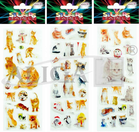 Naklejki koty NK-5336 rozmiar 7 x 17 cm.  