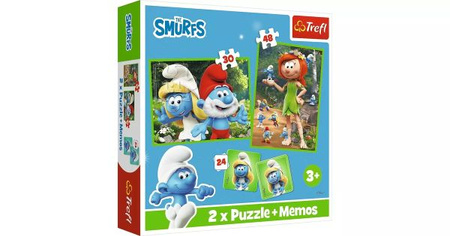 Trefl Puzzle 2w1 puzzle i memos Wesołe Zabawy Smerfów