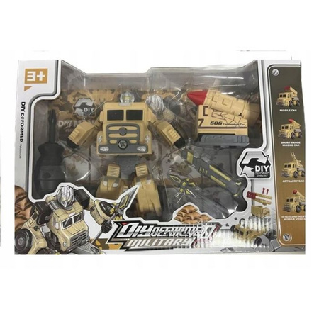 Auto wojskowe Transformacja, 15x17cm, rozm opak: 32x22x8cm
