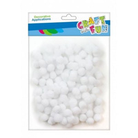 Pompony dekoracyjne białe 120szt/1cm CRAFT WITH FUN 463921