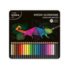 Kidea Kredki Trójkątne w Metalowym Pudełku 24 kolory
