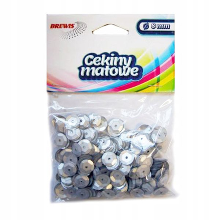 Cekiny matowe 8mm M20 srebrne