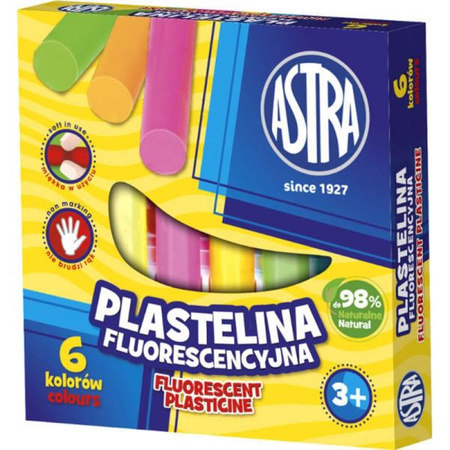 PLASTELINA  ASTRA FLUORESCENCYJNA 6 KOLORÓW 