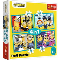 Trefl Puzzle 4W1 WESOŁY ŚWIAT MINIONKÓW