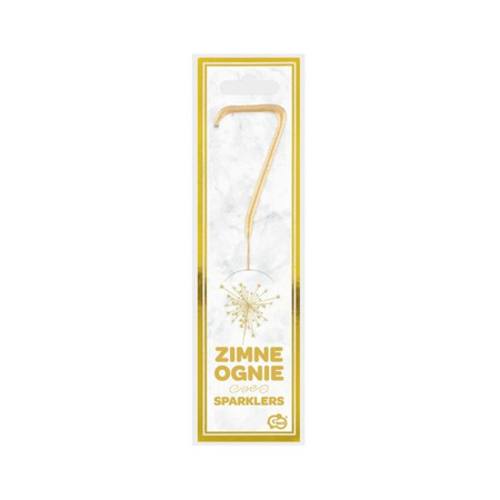 Zimne ognie Cyfra 7 - złota, 17 cm