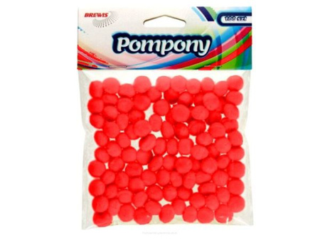 POMPONY 10 CZERWONE