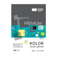 Happy Color Blok techniczny  A3- kolorowe kartki Premium 220g