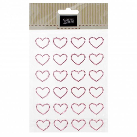 Kryształki samoprzylepne SERCA, 24 szt./op., różowe