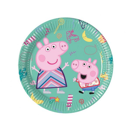 Talerzyki papierowe Peppa Pig, next generation, 20 cm, 8 sztuk