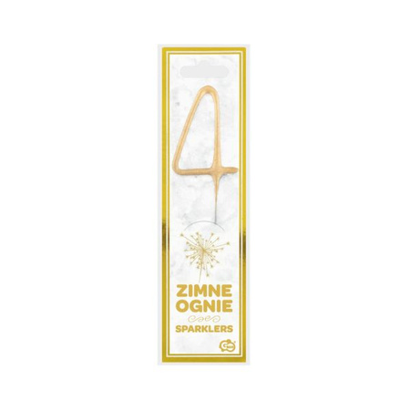 Zimne ognie - złota cyfra 4 17cm