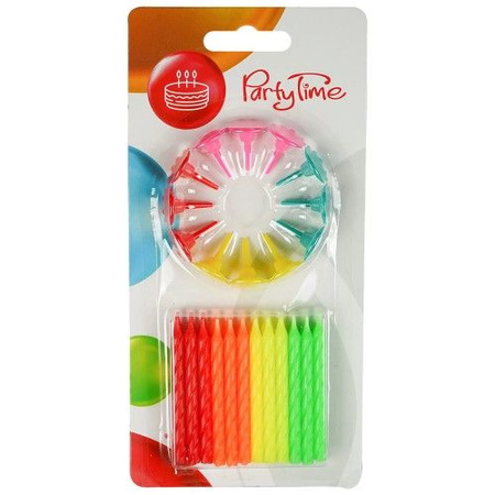 Świeczki urodzinowe neon (24 szt.)