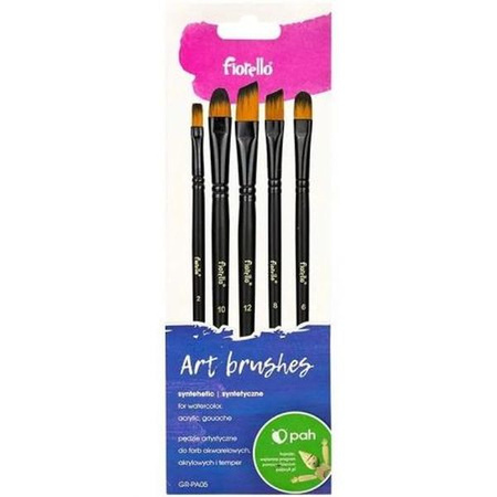 Pędzle artystyczne nylonowe 5 szt. GR-PA05 FIORELLO