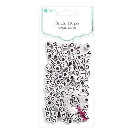 KORALIKI 130SZT LITERKI BIAŁE