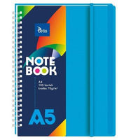 Kołonotatnik A5,okł.PP, niebieski 70g/m2,100ark. Tetis