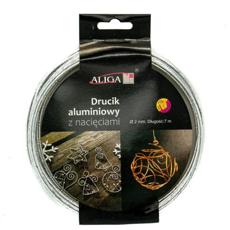 Drucik aluminiowy DA-6839 srebrny z nacięciami 2mm x 7m