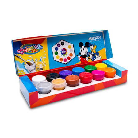 Farby plakatowe 12 kolorów w słoiczkach po 20 ml Colorino Disney Mickey Mouse