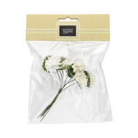 Kwiaty papierowe BUKIECIK-DALIE, 8 szt./op., biały produkt dekoracyjny