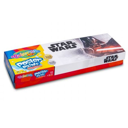Farby plakatowe 12 kolorów w słoiczkach po 20 ml Colorino Disney Star Wars