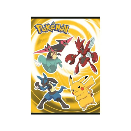 Zeszyt A5 16k linia podwójna dwukolorowa laminowany Pokemon