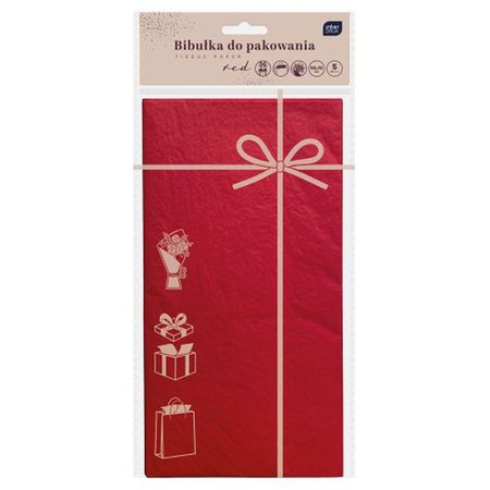 Bibułka do pakowania prezentów 50x70cm Czerwona