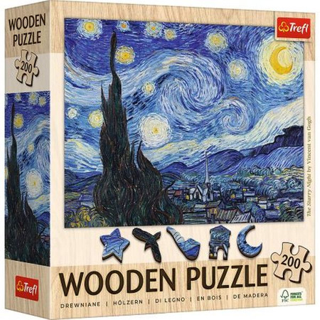 Puzzles 200 Wooden Puzzles The Starry Night - Vincent van Gogh