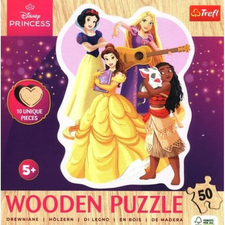 Puzzles - _50 Wooden Contour Puzzle_ - Lovely Princesses / Disney Princess_FSC Mix 70%