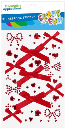 Ozdoba dekoracyjna samoprzylepna kryształki Serca/Kokardy CRAFT WITH FUN 567264