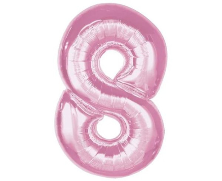 BALON FOLIA CYFRA 8 J.RÓŻ 92CM