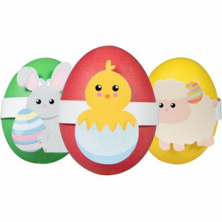 Zestaw do zdobienia pisanek (barwniki 3 szt., papierowy arkusz z postaciami)