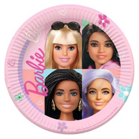 Talerzyki papierowe Barbie Sweet Life, okrągłe 23 cm, 8 szt.