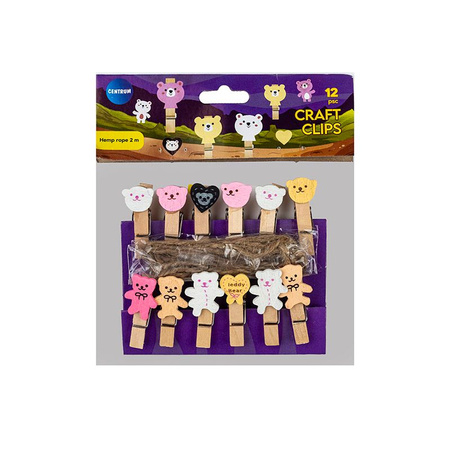 KLIPSY DEKORACYJNY MISIE ZE SZNURKIEM 2M 12 SZT 80334 CENTRUM (10)