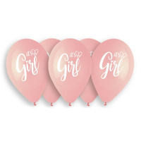 Balony Premium Hel It's a Girl, 13'/ 5 sztuk