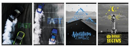 Zeszyt A4 60k linia laminowany MIX CHŁOPIĘCY