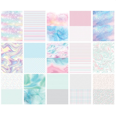 Happy Color Blok z motywami PASTEL, 80g/m2, A4, 15 ark, 26 motywów