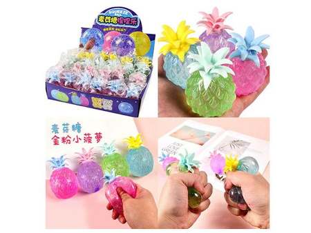 Gniotek snesoryczny Ananas - 8cm, mix kolorów