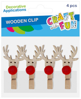 Ozdoba dekoracyjna klamerki Renifer op.2szt.Boże Narodzenie CRAFT WITH FUN 545819