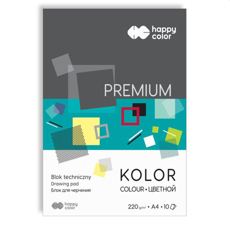 Happy Color Blok techniczny  A4- kolorowe kartki Premium 220g