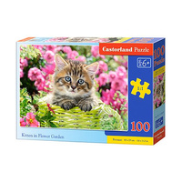 Castorland Puzzle 100 B-111039 Kitten in Flower Garden