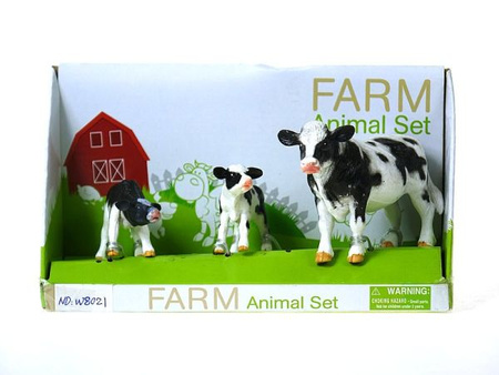 zestaw 3 krów; 21x12x9cm