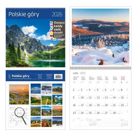 Kalendarz 2026 ścienny 30x30 Polskie góry