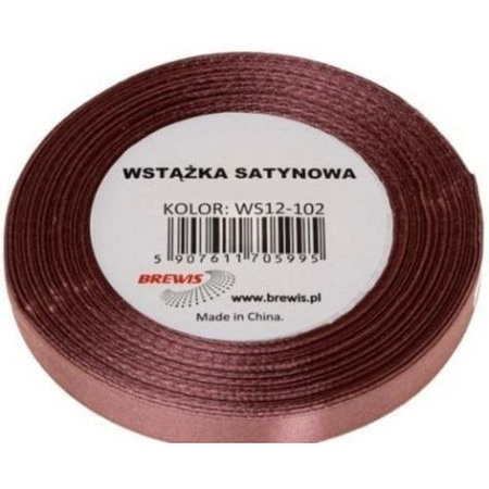 Wstążka satynowa 12mm/32m 102  BRUDNY RÓŻ