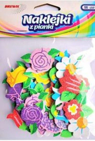 Naklejki z pianki PVC59 Kwiatki brokat.