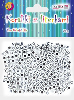 Koraliki PJA-0330 plastikowe z literkami, rozm. 6x6mm, op.25g