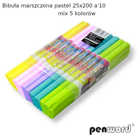 BIBUŁA MARSZCZONA PASTEL 25x200 a'10 MIX 5 KOLORÓW