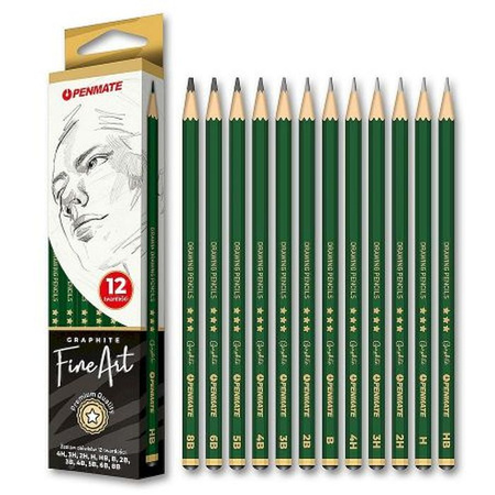 Penmate Zestaw ołówków Fine Art 12 twardości 4H-8B